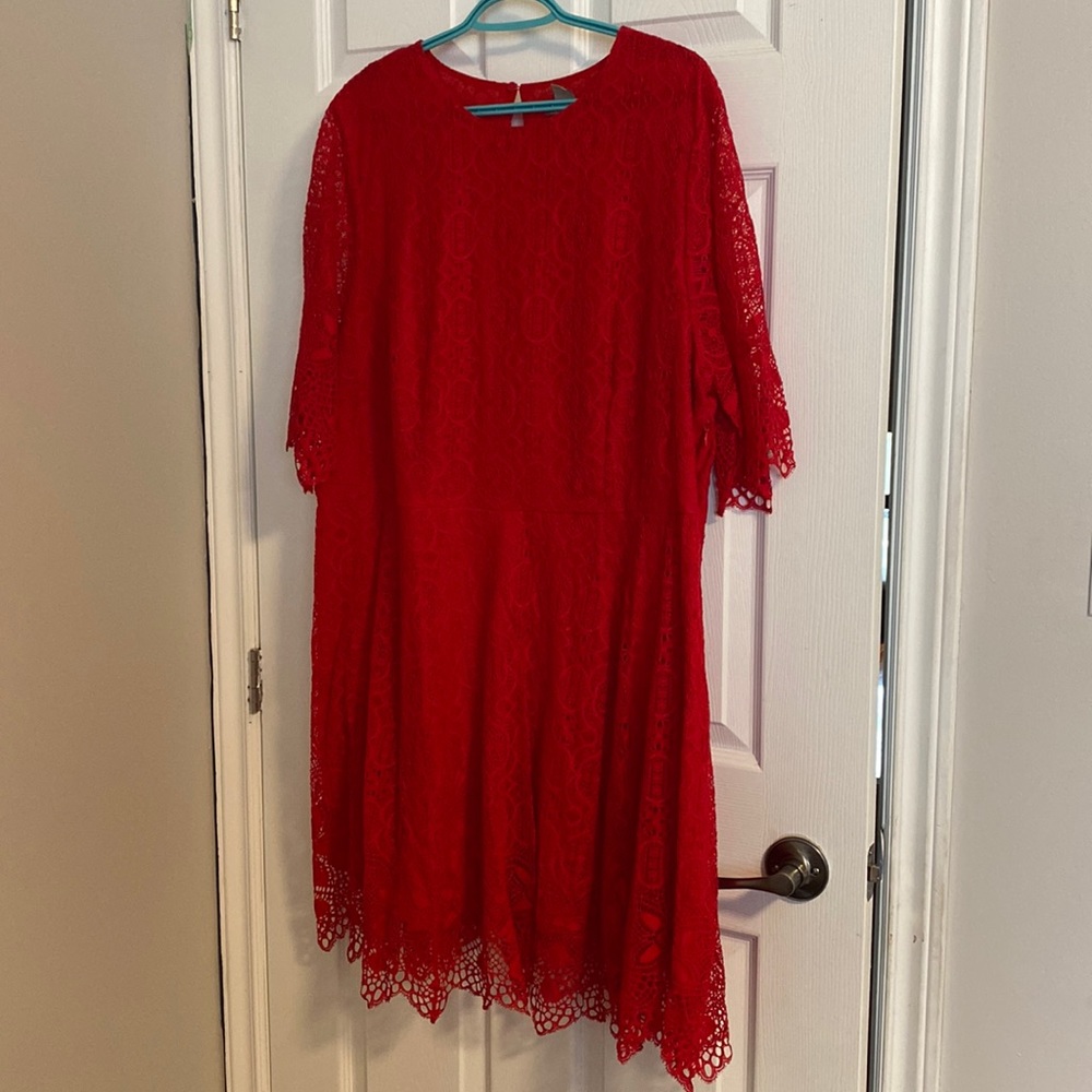 Red lace dress